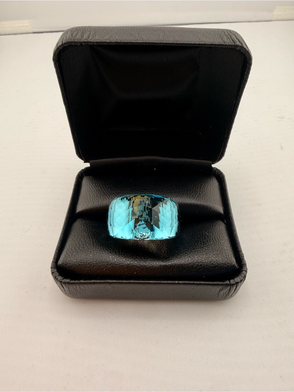 Swarovski Nirvana Ring Size 58 Ice Blue Crystal Silver Tone Rare Jewelry used